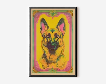 Schäferhund Wand Kunst | Moderne Hundekunst | Hunde Poster | Hund Kunstdruck | Digitaler Download