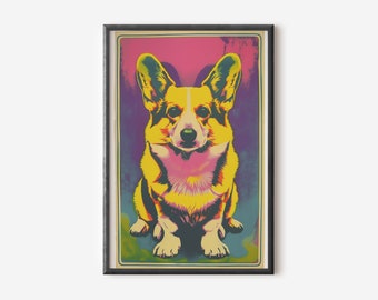 Corgis Wandkunst | Moderne Hundekunst | Jugendstil Hunde Poster | Hundeliebhaber Geschenk | Digitaler Download