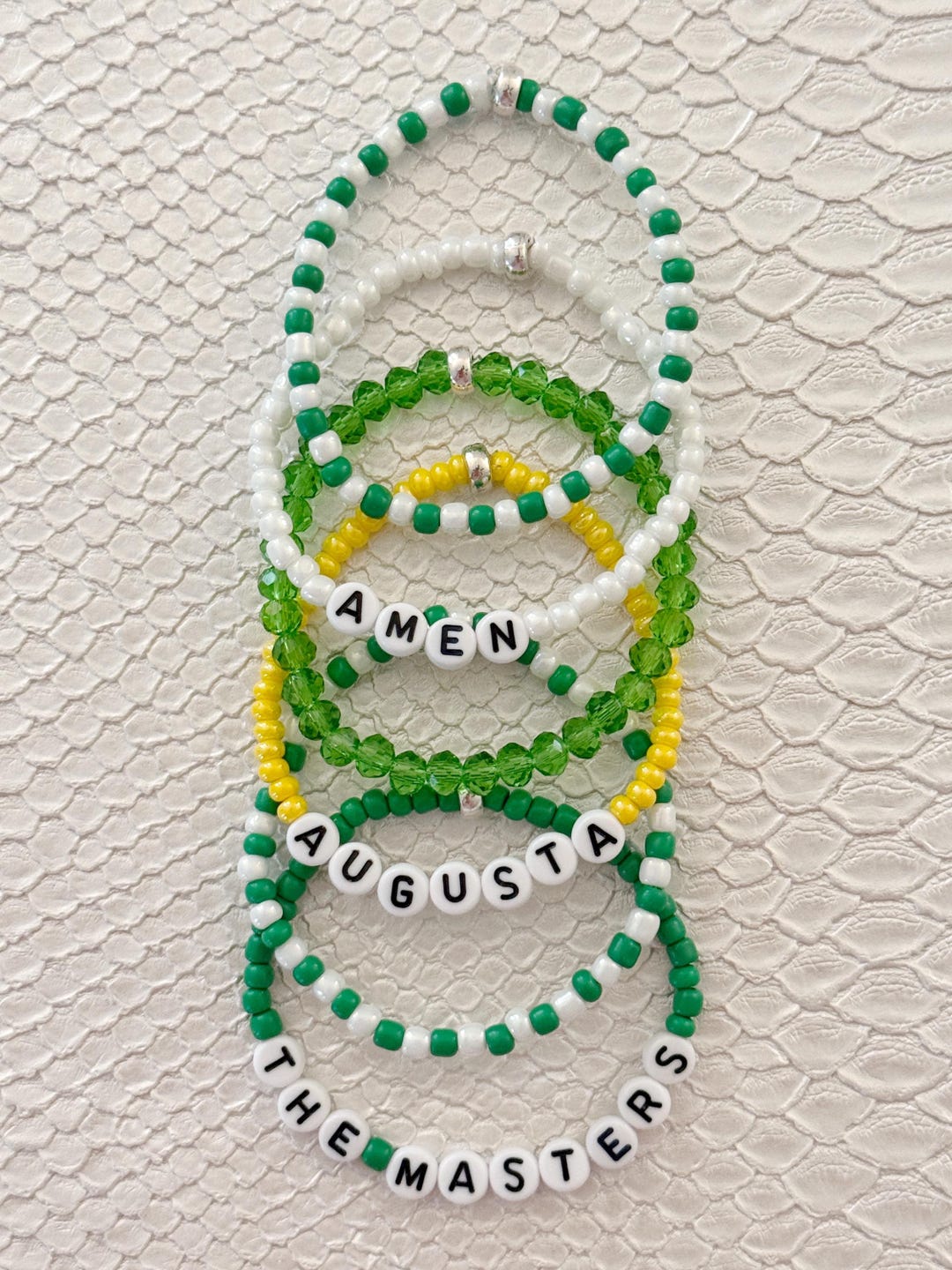 Masters Beaded Bracelet Stack: Augusta, Amen Corner, Golf