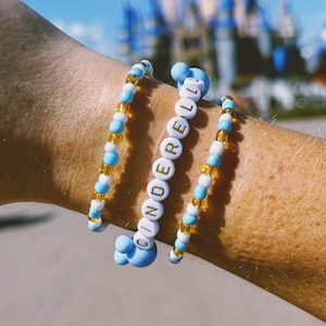Cinderella Bracelet Stack, Beaded Bracelet, Disney Bracelets, Magic Kingdom, Bibbidi Bobbidi Boo, LoveStacks, LoveStack
