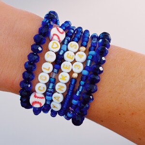 Custom Yankees Baseball Bracelet Stack, Seed Beads, LoveStack, Bracelets, Yankees Jewelry, LoveStacks, World Series