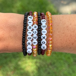 Virginia Tech Beaded Bracelets, Seed Beads, Hokies, Gameday, Tailgate Jewelry, College Football, Gameday Bracelets, LoveStacks