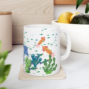 Under The Sea Nature Mug, Ocean Coffee Cup, Nautical Tea Mug, Sea Life Drinkware, Coastal Kitchen Decor, Beach House Gift