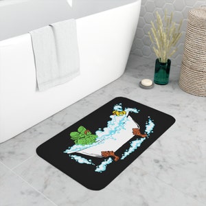 Creature from Black Lagoon Bath Mat - No Slip Ducky Design Shower Mat - Unique Bathroom Decor - Bathroom Refresh Gifts - Goth Bathroom Decor