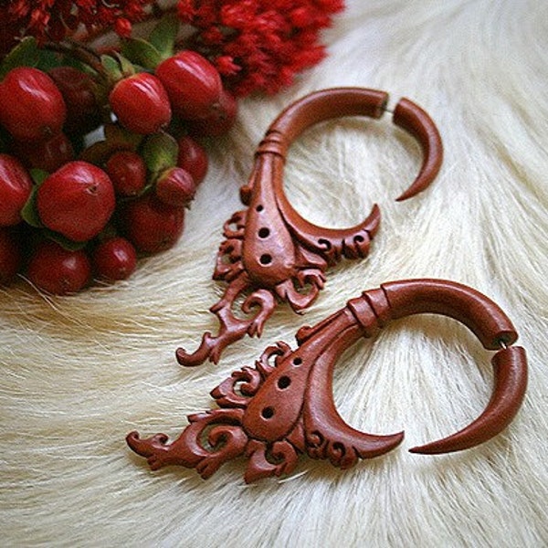 ALBA - Handcarved Organic Wood Earrings