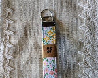 Spring Flowers Key Fob Wristlet