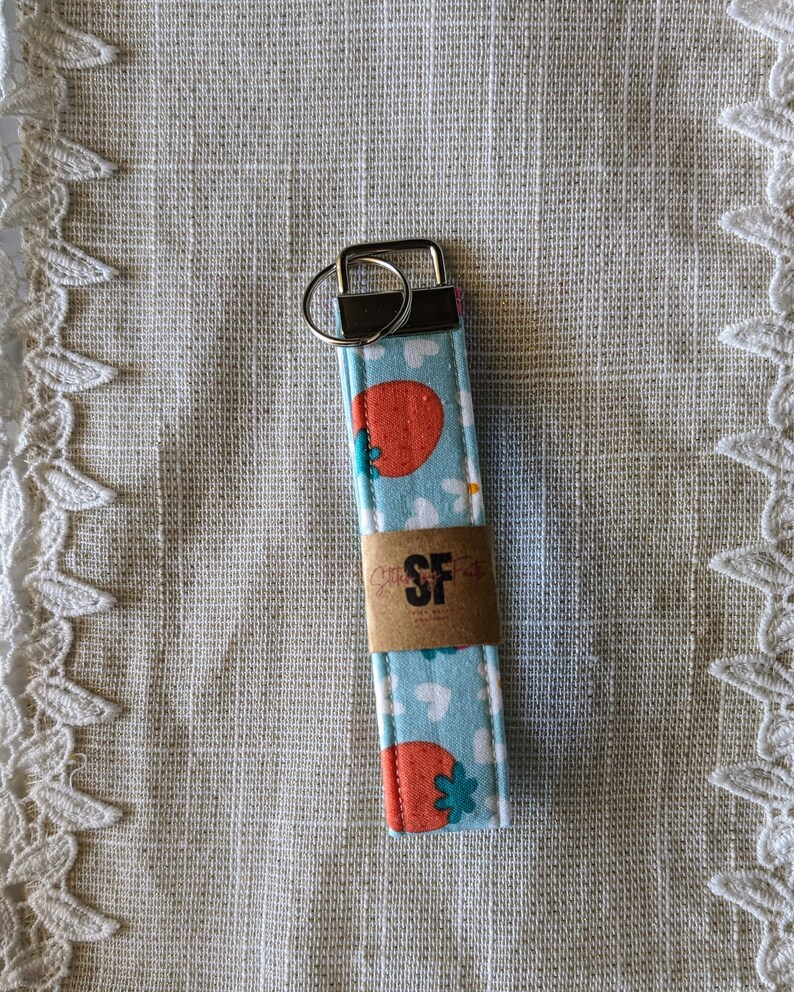 Strawberry Summer Fields Key Fob Wristlet image 1