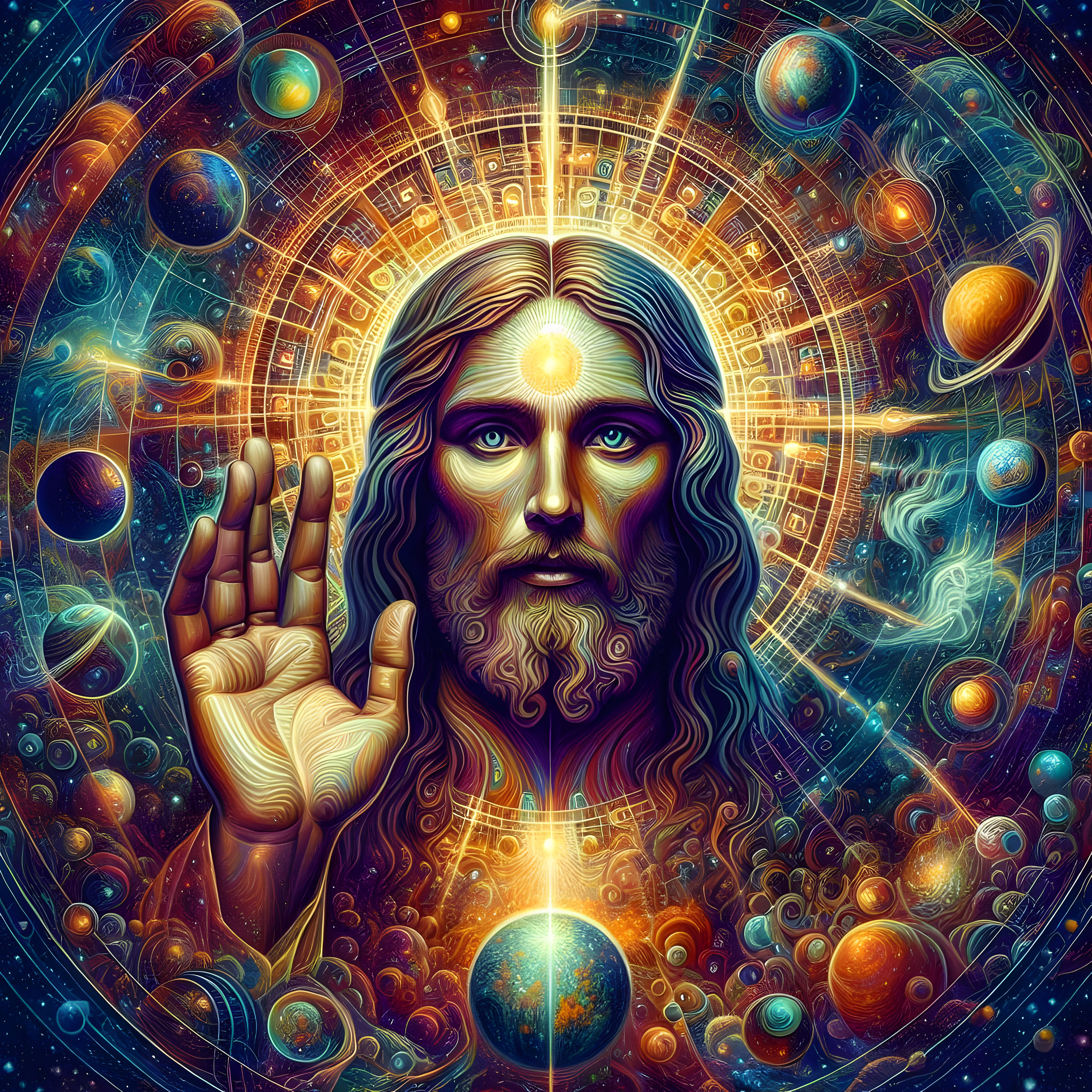 Cosmic Christ | Modern Bible Wall Art Print | Christian Artwork ...