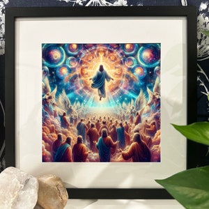 The Ascension of Jesus | Christian Artwork | Catholic Artwork | Feast of the Annunciation | Digital Print | Cosmic Christ | Psychedelic Art