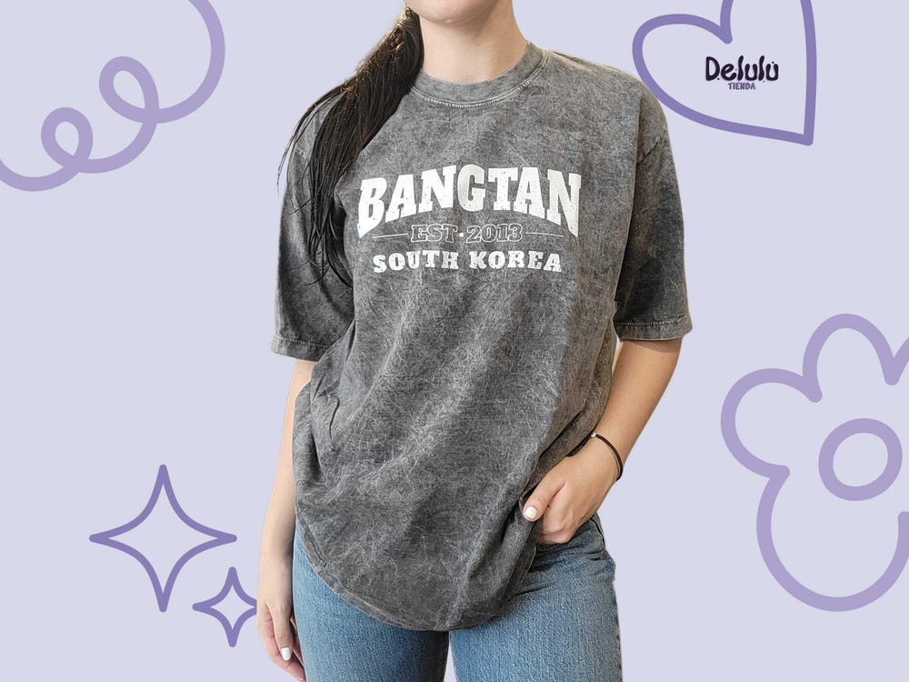 Bangtan Vintage Mineral Wash Bts Vintage Bts Shirts T-Shirt Bts Kpop Tee Bts Retro Grey Shirt Music Fan Gift Bts Shirts Hipster Top