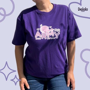 Bts Whale Purple Tee BTS Army Forever T-Shirt Unisex Bangtan Shirts Bts Jersey Handdrawn Design Bts Army Fan made Kpop Shirt