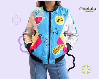 BTS Jin Runseokjin Tour Design Womens Denim Jacket, Light