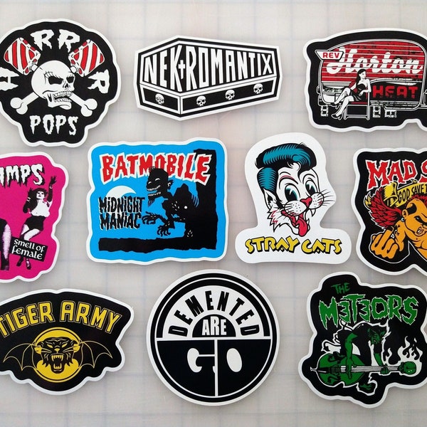 Rockabilly / Psychobilly Sticker Pack (10 Aufkleber) SET 1