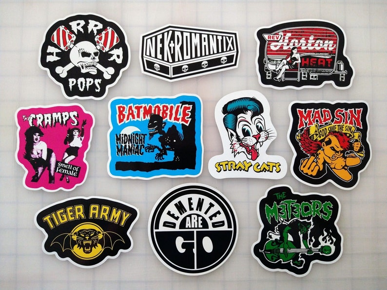 Rockabilly / Psychobilly Sticker Pack 10 Stickers SET 1 image 1