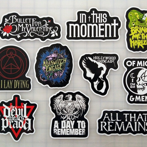 Metalcore / Deathcore / Death Metal Sticker Pack (10 Sticker) SET 1