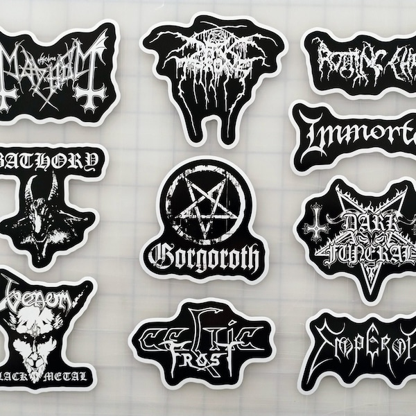 Black Metal Sticker Pack (10 Stickers) Set 1