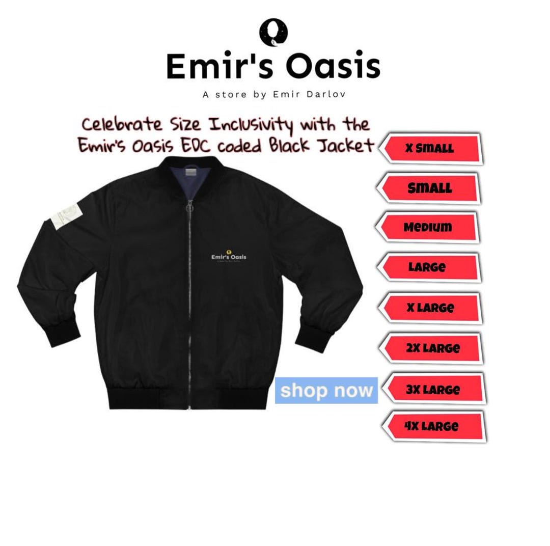 Emir s Oasis EDC Coded Black Jacket Unisex Stylish Outerwear Trendy Coat Unique Gift for Him Her or Them Cool Streetwear Fashion Etsy