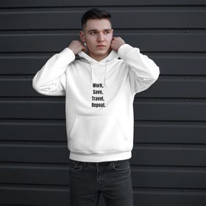 Arbeit sparen Reise wiederholen Traveler Sweatshirt, Reise Geschenk, Urlaub Sweatshirt, Reise-Liebhaber, Flugzeug-Modus Shirt, Fernweh T-Shirt, Reisen