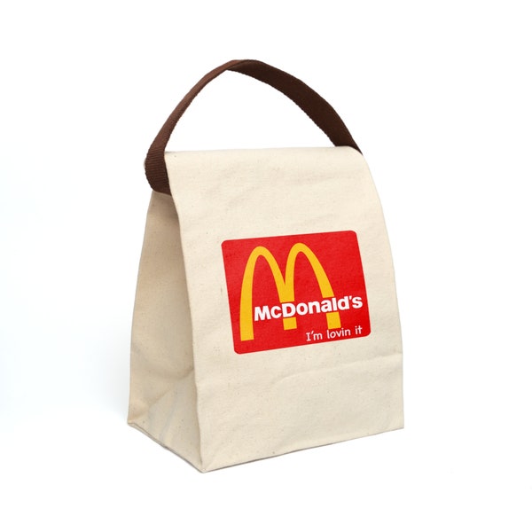 Fast Food McDonalds Canvas Lunch Bag With Strap, Quirky Design, Humorous Design, Great Gift