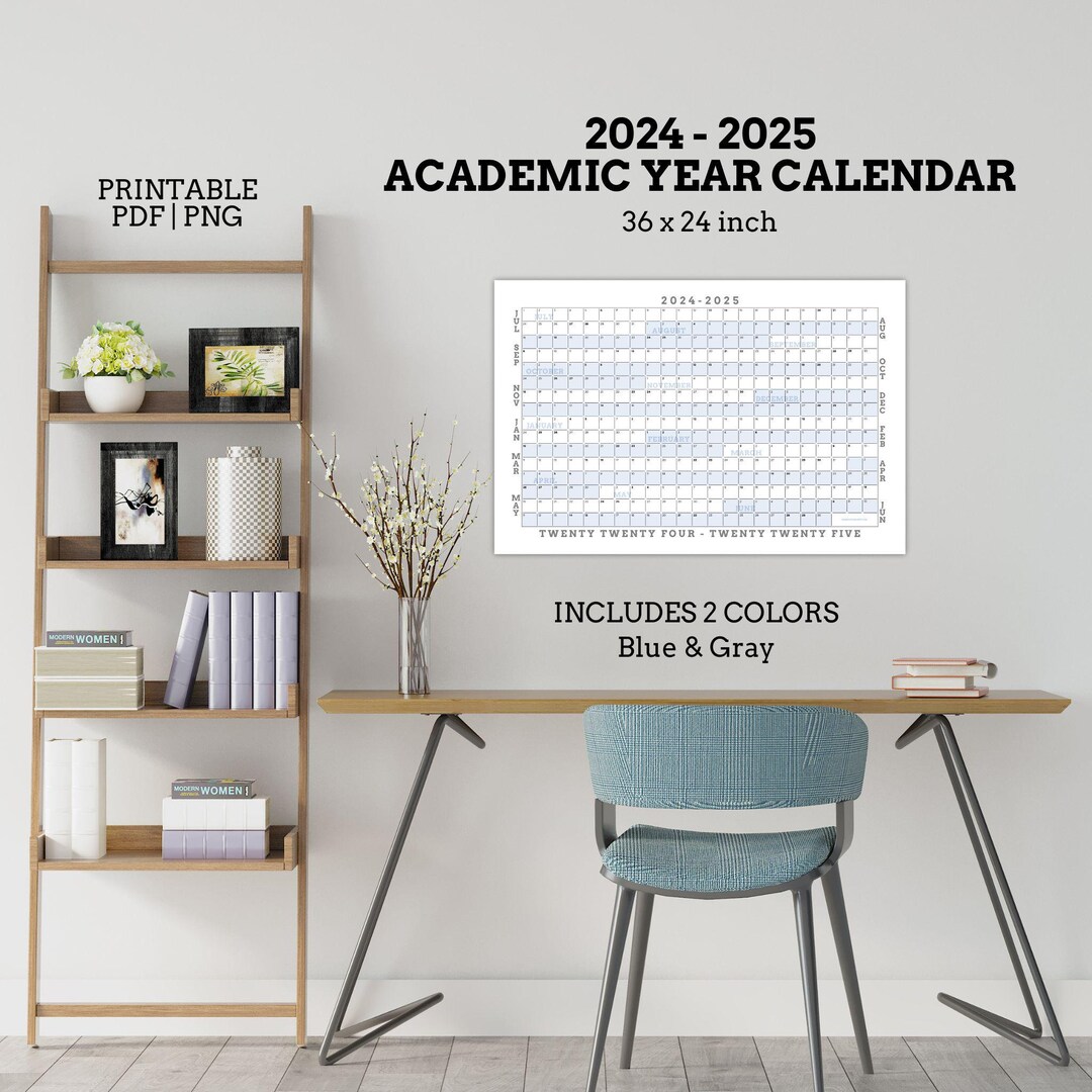 20242025 Academic Year Calendar Printable, Yearly Calendar, 365 Day