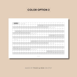 2025 Full Year Calendar Printable, Yearly Calendar, 365 Day Calendar ...
