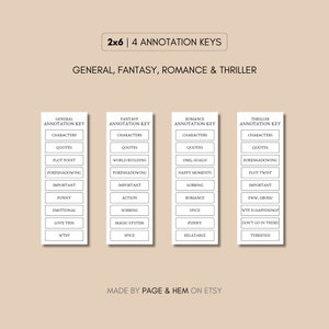 Annotation Bookmark Printable, General Annotation, Fantasy Annotation ...