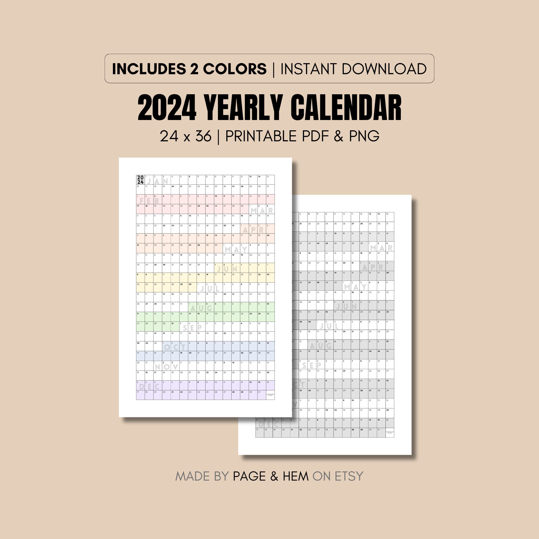 Printable Calendar - Etsy