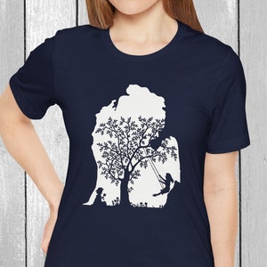 Girls Playing Around Tree Shirt, Michigan Shirt, Tree Shirt, Michigan Nature Shirt, Gift for Her, Womens Michigan Shirt, Great Lakes State