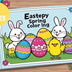 100 Easter Coloring Pages for Kids - Printable PDF, Creative Activity for Easter. with final CERTIFICATE, to be completed