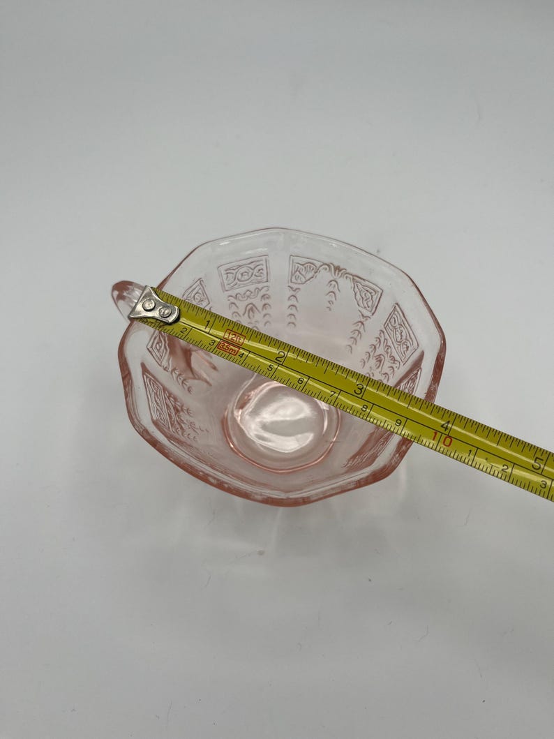 Vintage U.S. Glass “Octagon” Pink Depression Glass Teacup & Saucer Set of 2 (c. 1927–1930s) image 11