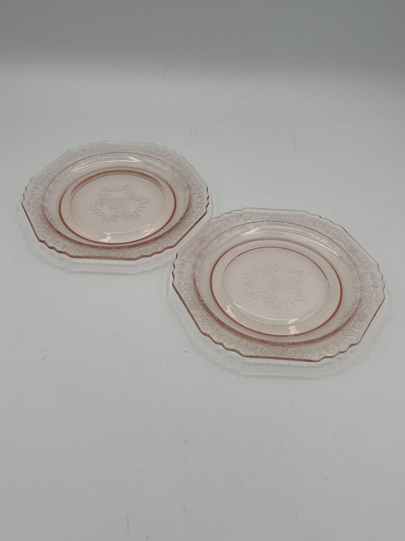 Vintage U.S. Glass “Octagon” Pink Depression Glass Teacup & Saucer Set of 2 (c. 1927–1930s) image 10
