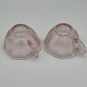 Vintage U.S. Glass “Octagon” Pink Depression Glass Teacup & Saucer Set of 2 (c. 1927–1930s) image 7
