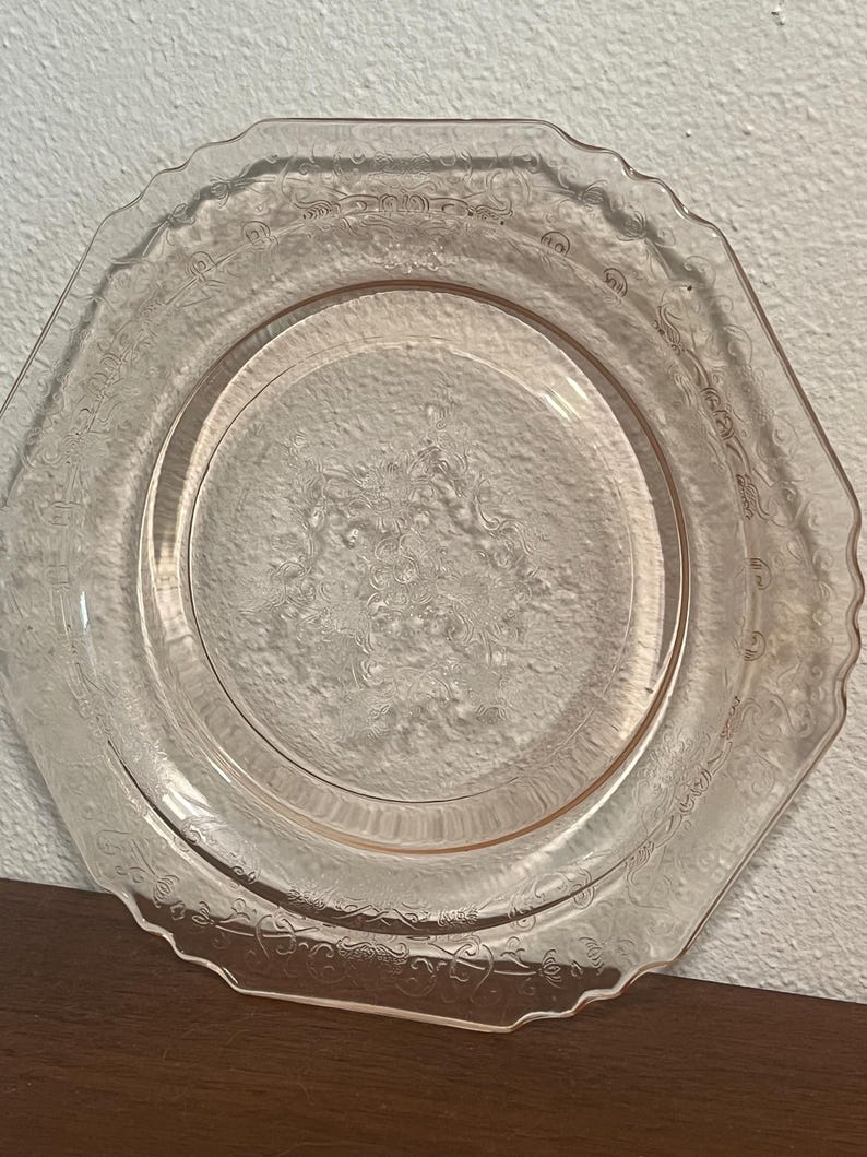 Vintage U.S. Glass “Octagon” Pink Depression Glass Teacup & Saucer Set of 2 (c. 1927–1930s) image 18