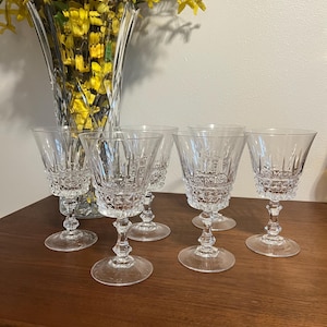 Vintage W.M. Dalton French Lead Crystal Goblets // Set of 6 // 24% Lead Crystal // Made in France // With Original Boxes!