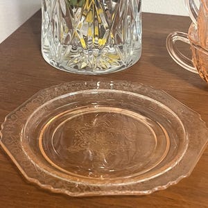 Vintage U.S. Glass “Octagon” Pink Depression Glass Teacup & Saucer Set of 2 (c. 1927–1930s) image 17