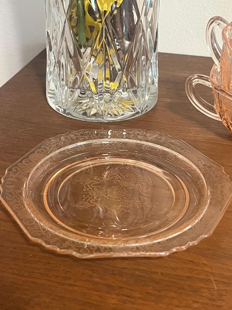 Vintage U.S. Glass “Octagon” Pink Depression Glass Teacup & Saucer Set of 2 (c. 1927–1930s) image 17