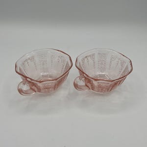 Vintage U.S. Glass “Octagon” Pink Depression Glass Teacup & Saucer Set of 2 (c. 1927–1930s) image 6