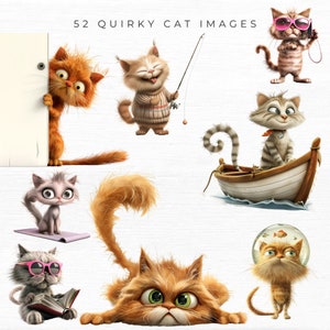 quirky cats clipart, quirky cats png,