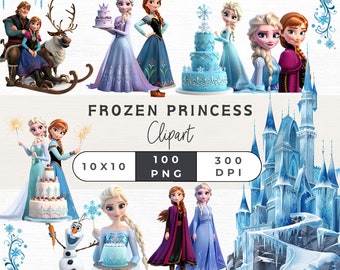Frozen clipart, Frozen PNG, Elsa Png, Frozen Characters, Anna png, Olaf Png, Frozen Birthday, Instant download