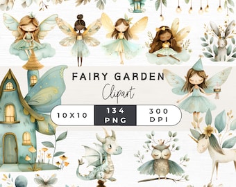 134 Fairy Clipart, Fairy Clip Art, Garden Fairies png, Fairy House Clipart, Digital Download, Commercial Use