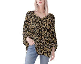 KIKIMORA Long Sleeve Puff Sleeve Blouse