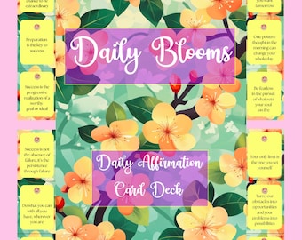 Floral Affirmation Cards, Printable Self-Love & Mindfulness Deck, Digital Download PDF