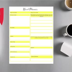One-Page Novel Planner: Printable Writing Template | PDF Download