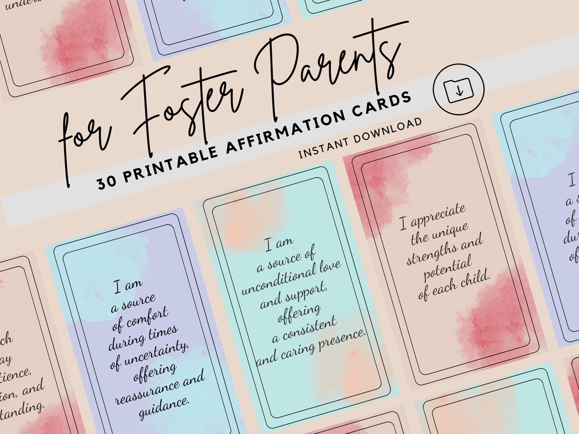 Affirmation Cards for Foster Parents | Parenting Self Care | New ...