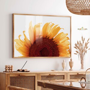 Sunflower print, fine art photography, sunflower wall art, minimalist sunflower print, wall frames, field landscape photos, flowers print