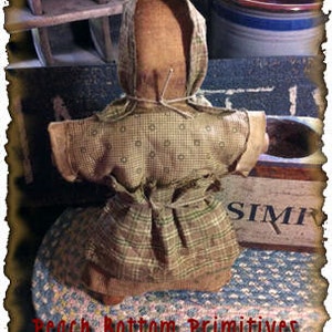 ePattern~Primitive Prairie Doll Tuck Ornie