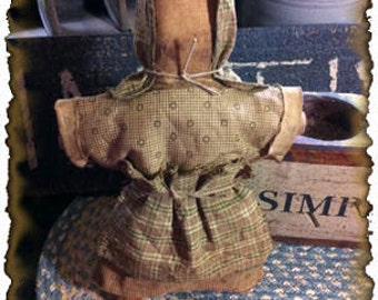 ePattern~Primitive Prairie Doll Tuck Ornie