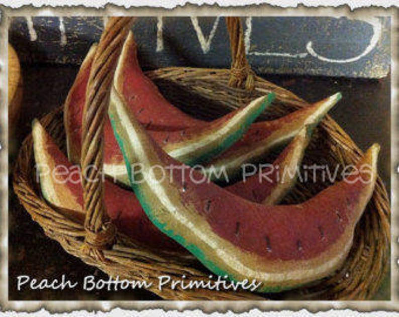 DIGITAL FILE Primitive Summer Watermelon Slices Bowl Fillers Epattern ...