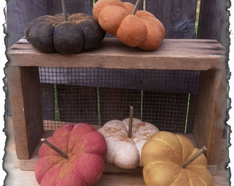 DIGITAL FILE Primitive Grungy Fall Pumpkin Gourds Printable Sewing Pattern