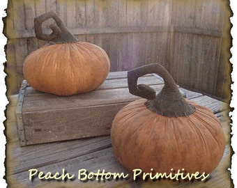 DIGITAL FILE Primitive Enchanted Pumpkin with Crooked Stem